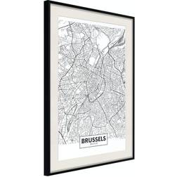 Arkiio Affisch Map of Brussels [Poster] 20x30 Poster